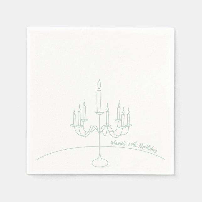 Hand Drawn Rococo Soft Renaissance Coquette Party Napkin (Front)