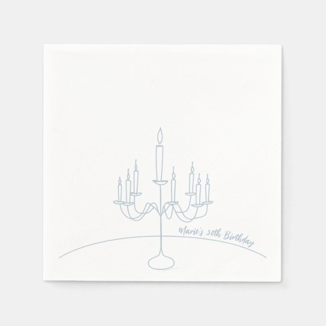 Hand Drawn Rococo Soft Renaissance Coquette Party Napkin (Front)