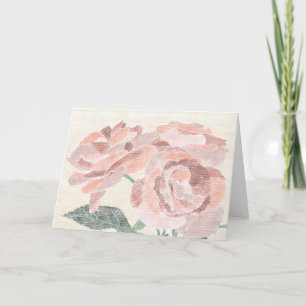Hand Drawn Roses Blank Greeting Card