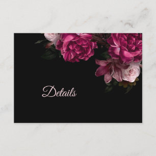 Hand Drawn Roses  Dark Moody Enclosure Card