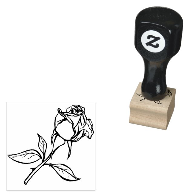 hand drawn roses rubber stamp (Stamped)