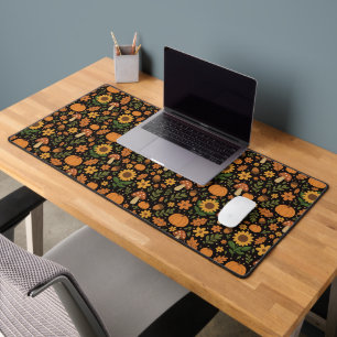 Hand Drawn Rustic Fall Pattern Desk Mat
