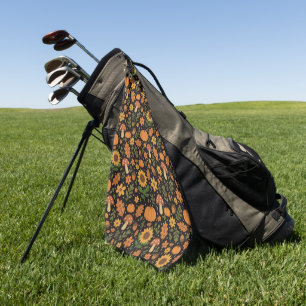 Hand Drawn Rustic Fall Pattern Golf Towel
