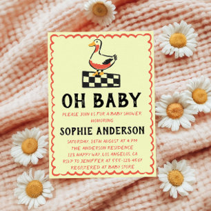 Hand Drawn Rustic Goose Oh Baby Shower Invitation