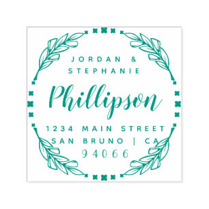 Hand Drawn Rustic Script Married Couple Return Add Self-inking Stamp