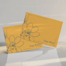 Hand-Drawn Rustic Wildflower Personalised Yellow