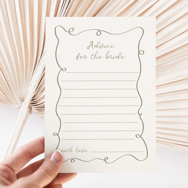 Hand Drawn Sage Green Frame Advice Card (Creator Uploaded)