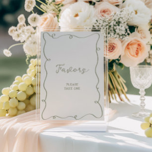 Hand Drawn Sage Green Frame Favours Poster