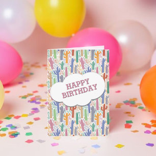 Hand Drawn Saguaro Cactus Funny Birthday Card