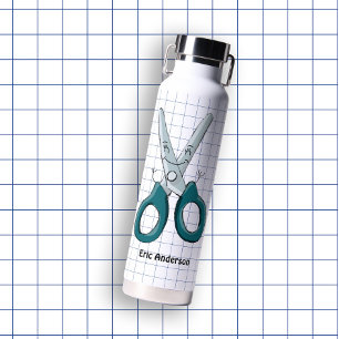 Hand Drawn School Supplies Scissors Water Bottle