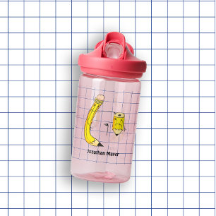 Hand Drawn School Supplies Water Bottle