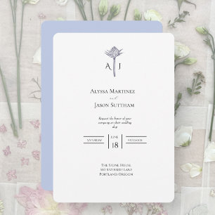 Hand-Drawn Scottish Thistle Wedding Invitations
