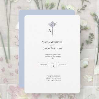 Hand-Drawn Scottish Thistle Wedding Invitations