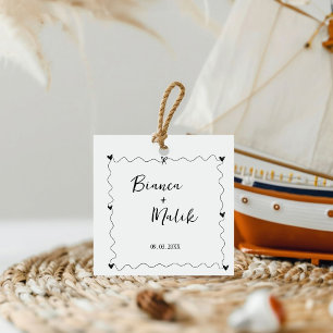 Hand drawn Scribble Black illustration Wedding Favour Tags