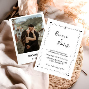 Hand drawn Scribble  Black illustration Wedding Invitation