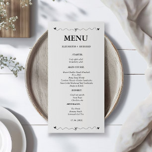 Hand drawn Scribble Black illustration Wedding  Menu