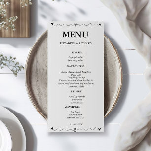 Hand drawn Scribble Black illustration Wedding  Menu