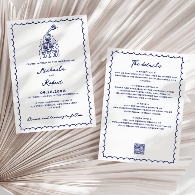 Hand Drawn Scribble Doodles All-In-One Wedding Invitation (Creator Uploaded)
