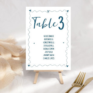 Hand drawn Scribble illustrations Name Wedding  Table Number