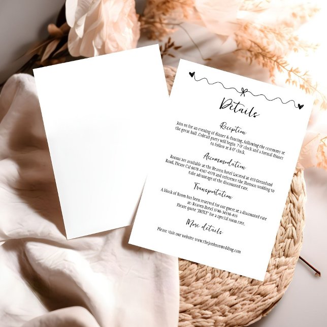 Hand drawn Scribble illustrations Wedding  Enclosure Card (Creator Uploaded)