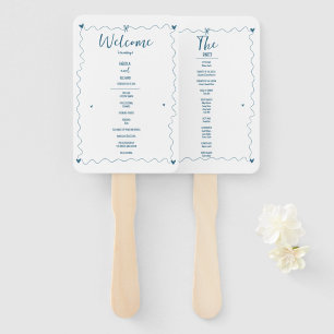 Hand drawn Scribble illustrations Wedding Program Hand Fan