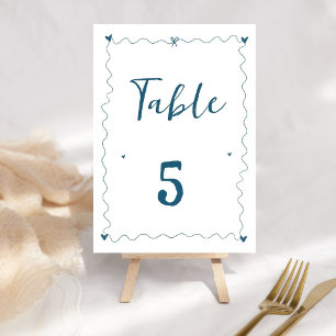 Hand Drawn  Scribble Line Illustrations Wedding Table Number