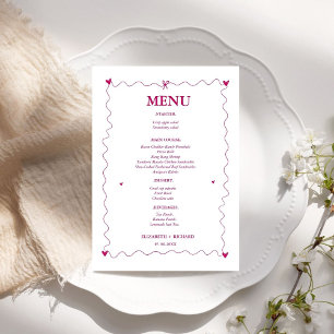 Hand drawn Scribble pink illustration Wedding Menu