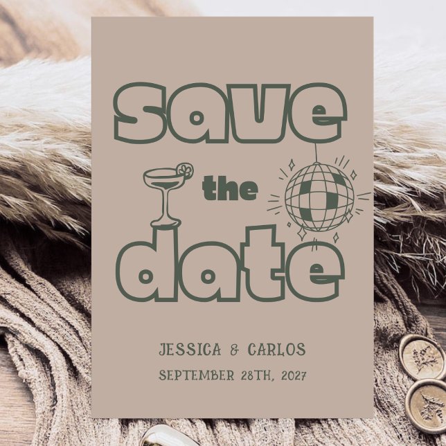Hand-Drawn Scribble Retro Photo Whimsical Wedding Save The Date (Creator Uploaded)
