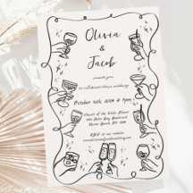 Hand Drawn Scribble Squiggle Fun Drinks Wedding