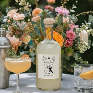 Hand Drawn Scribble Wedding  Liquor Bottle Label