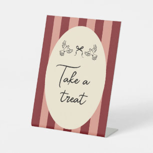 Hand Drawn Scribble Wedding take treat  sign