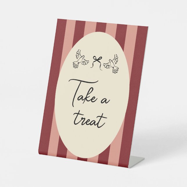 Hand Drawn Scribble Wedding take treat  sign (Front)