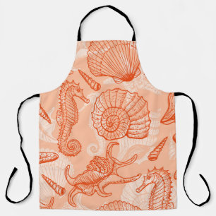 Hand Drawn Sea: Vintage Pattern Apron