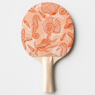 Hand Drawn Sea: Vintage Pattern Ping Pong Paddle
