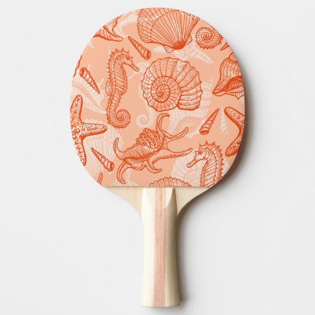 Hand Drawn Sea: Vintage Pattern Ping Pong Paddle (Front)