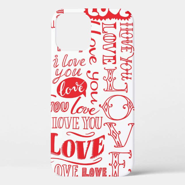 hand-drawn seamless background with love doodles  Case-Mate iPhone case (Back)