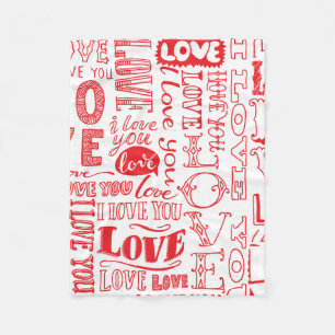 hand-drawn seamless background with love doodles fleece blanket