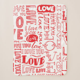 hand-drawn seamless background with love doodles sherpa blanket
