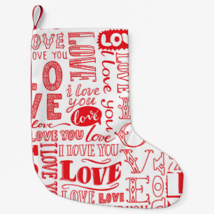 hand-drawn seamless background with love doodles  small christmas stocking