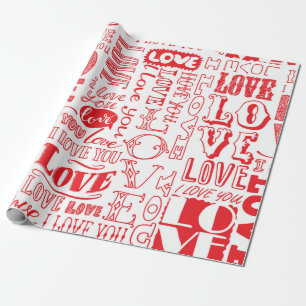 hand-drawn seamless background with love doodles  wrapping paper