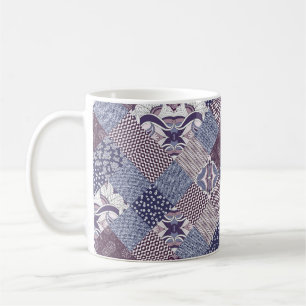 Hand drawn seamless patchwork pattern. Vintage boh Coffee Mug