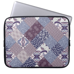 Hand drawn seamless patchwork pattern. Vintage boh Laptop Sleeve