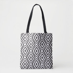 Hand drawn seamless pattern in black and white. tote bag