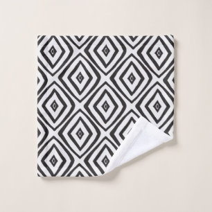 Hand drawn seamless pattern in black and white.  wash cloth