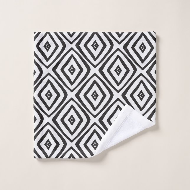 Hand drawn seamless pattern in black and white.  wash cloth (Wash Cloth)