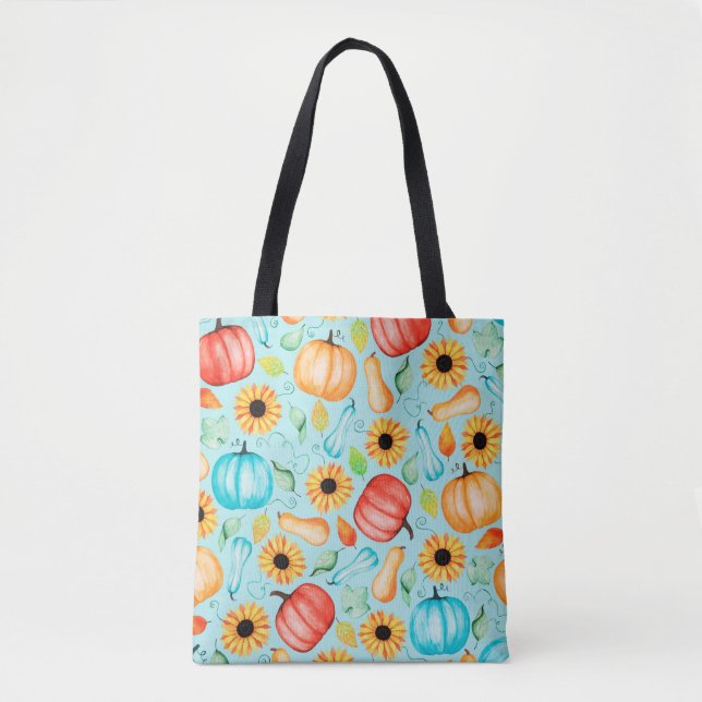 Hand drawn seamless pattern of different sizes, ty tote bag (Front)