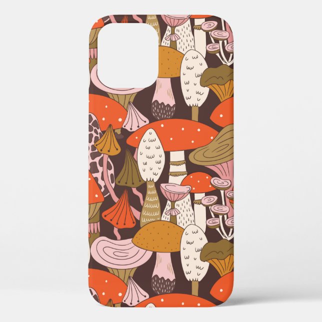 Hand drawn seamless pattern of mushroom and toadst Case-Mate iPhone case (Back)