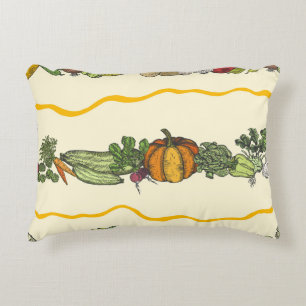 Hand drawn seamless pattern of natural vegetables  decorative cushion
