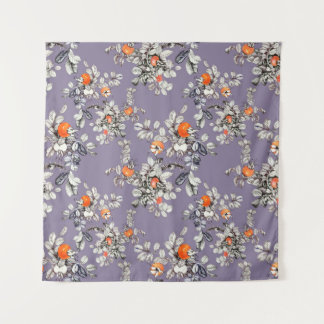 Hand drawn seamless pattern with branches and frui tapestry