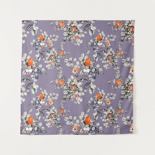 Hand drawn seamless pattern with branches and frui tapestry (Front)